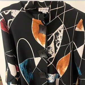 Joseph Ribkoff Geometric Multicolor Abstract Blazer